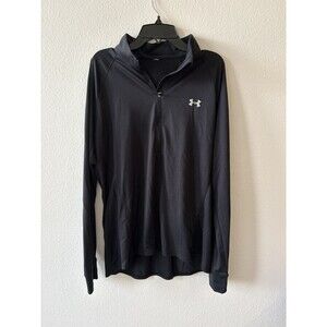 Under Armour Men's 1/4 Zip Long Sleeve Black Pullover Size Medium Athletic Fit